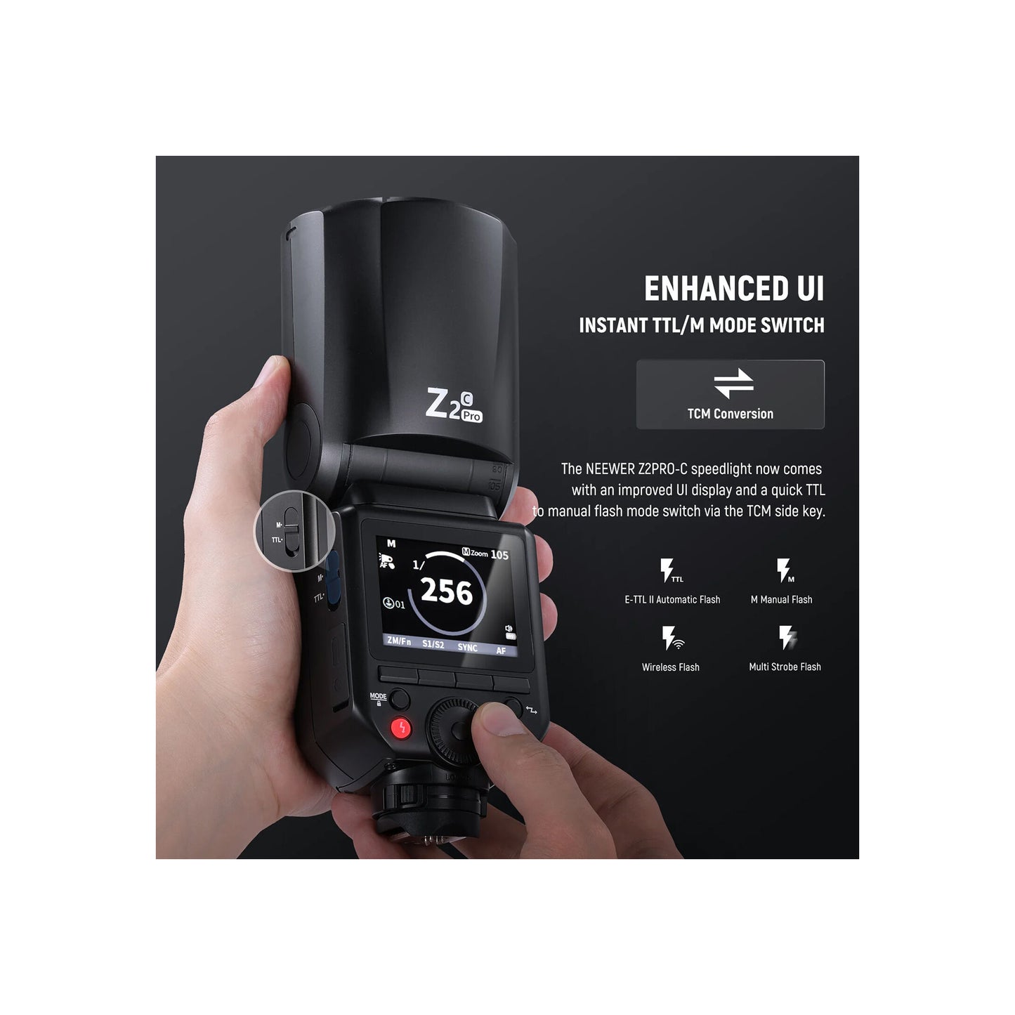 Neewer Z2PRO-C TTL Round Head Flash Speedlite for Canon