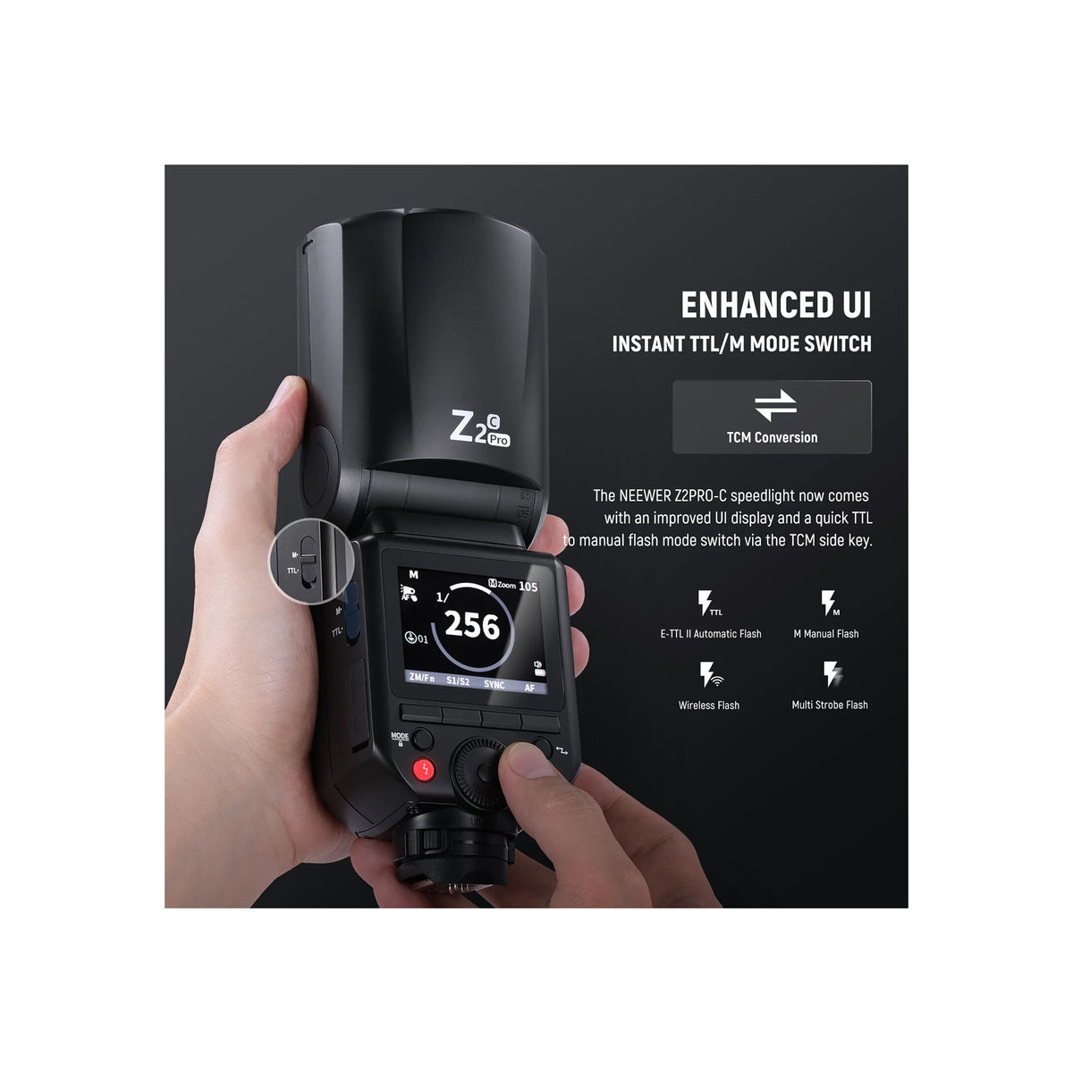 Neewer Z2PRO-C TTL Round Head Flash Speedlite for Canon