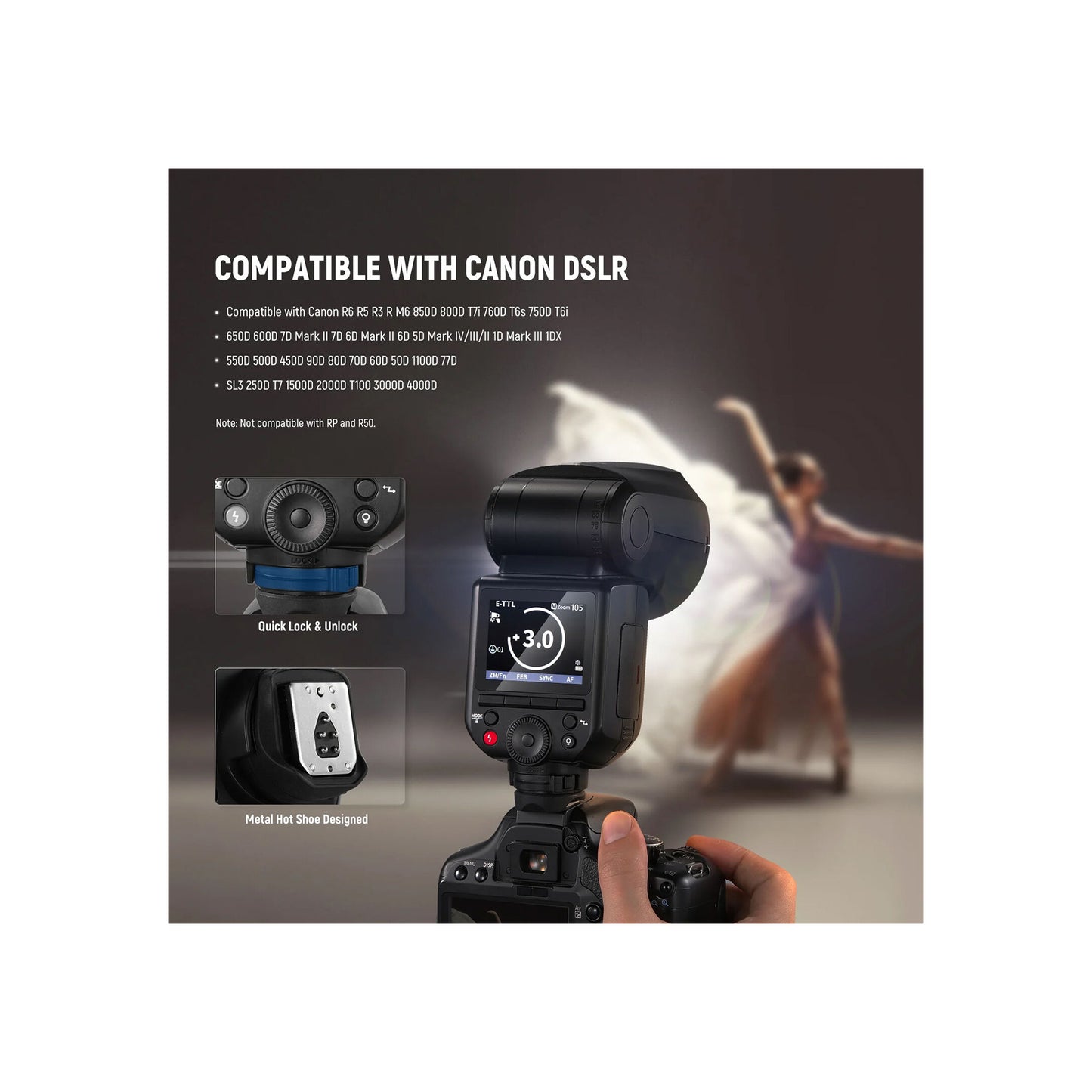 Neewer Z2PRO-C TTL Round Head Flash Speedlite for Canon