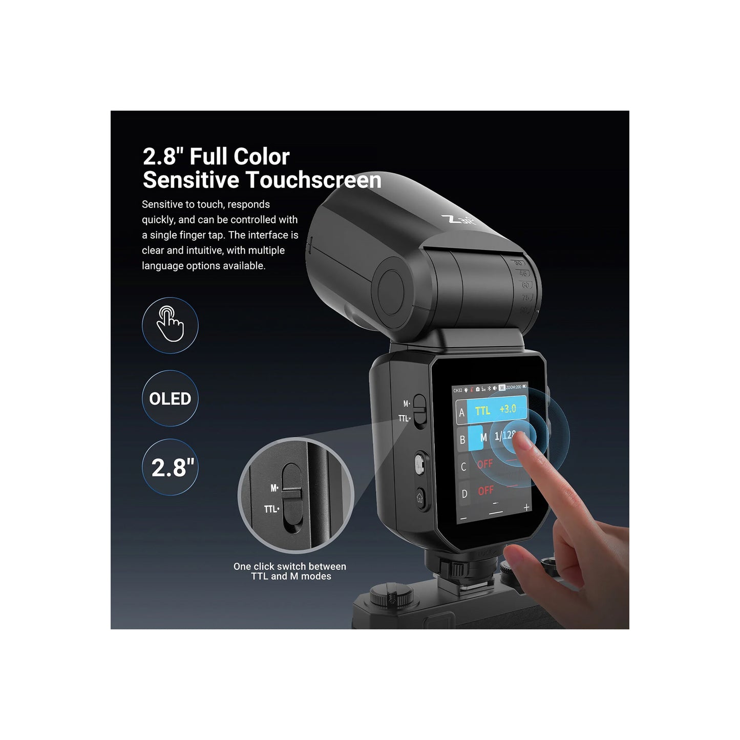Neewer Z3R-C TTL Round Head Flash Speedlite for Canon