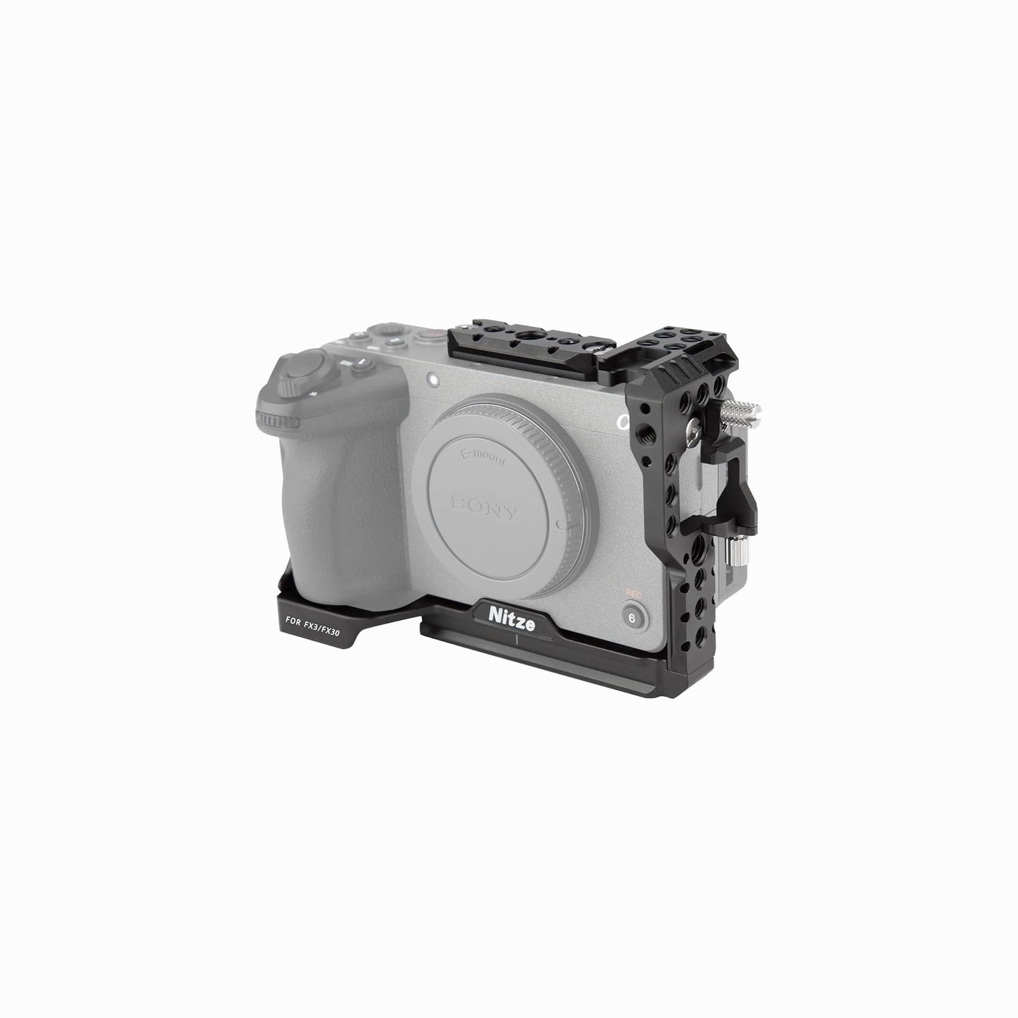 Nitze Cage for Sony FX30 / FX3 with HDMI Cable Clamp and Built-in Acra QR Plate T-S10B