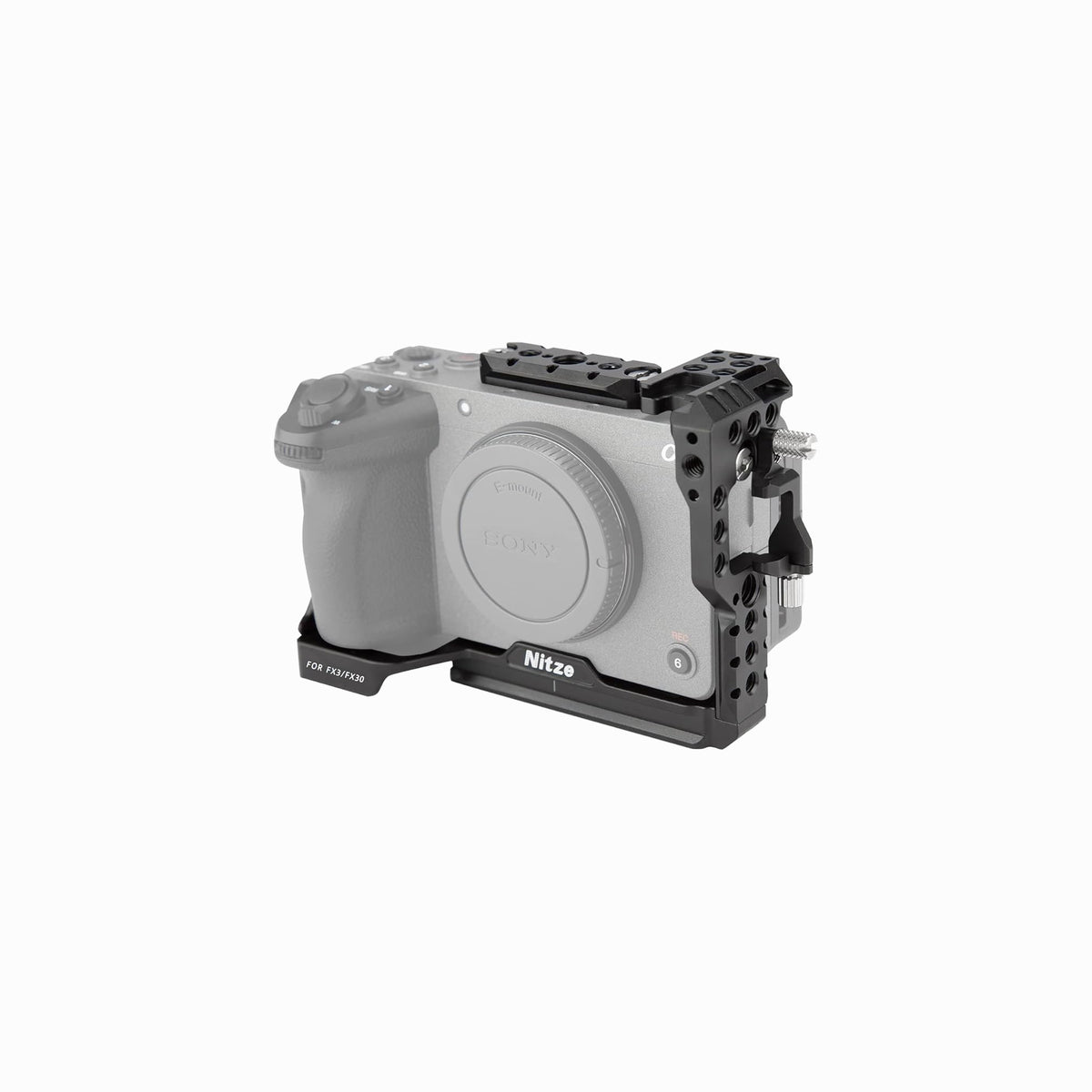 Nitze Cage for Sony FX30 / FX3 with HDMI Cable Clamp and Built-in Acra QR Plate T-S10B