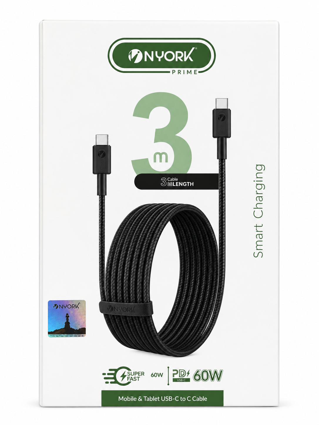 Nyork 60W Type-C to Type-C Super Fast Charging Cable