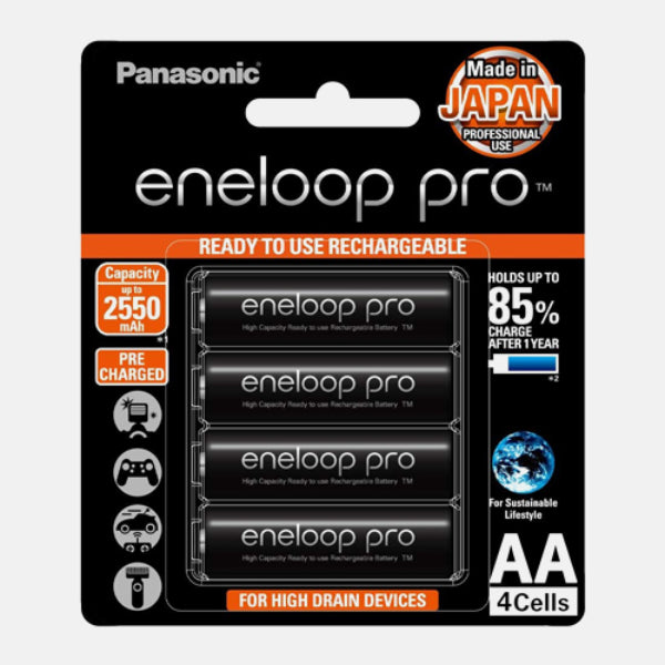 PANASONIC ENELOOP PRO AA 4 CELLS RECHARGABLE BATTERY