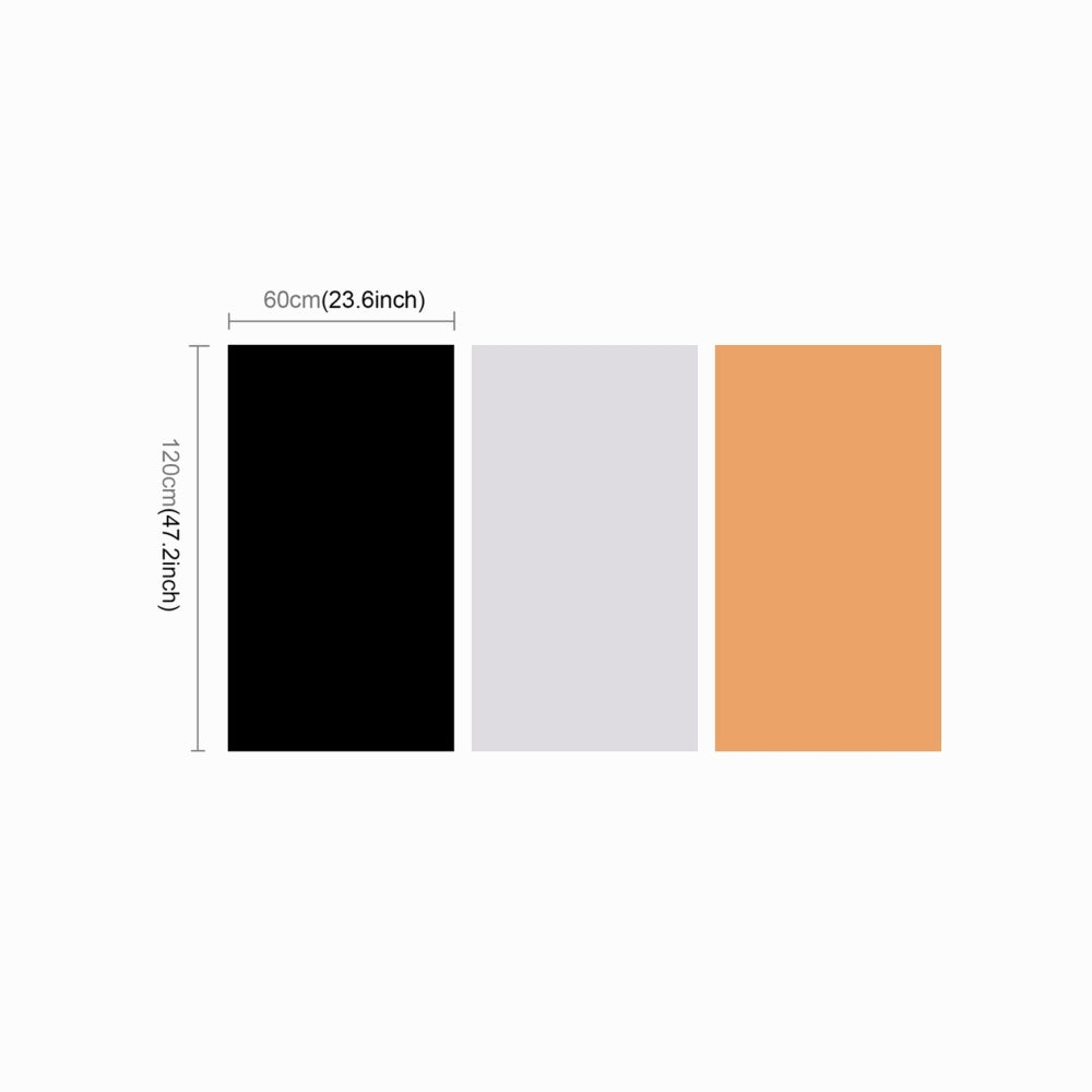 PULUZ BACKGROUND PVC PAPER KIT (3 Colors (Black, White,Yellow), Size: 120cm x 60cm(PKT5200)