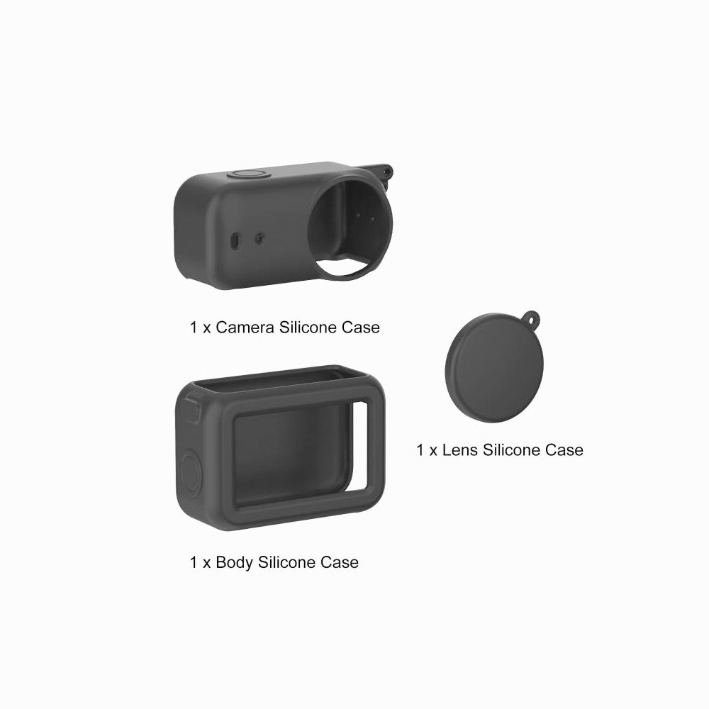 DJI Osmo Nano PULUZ Transmission Module & Lens & Body 3 in 1 Silicone Protective Cover (Black)-PU1060B