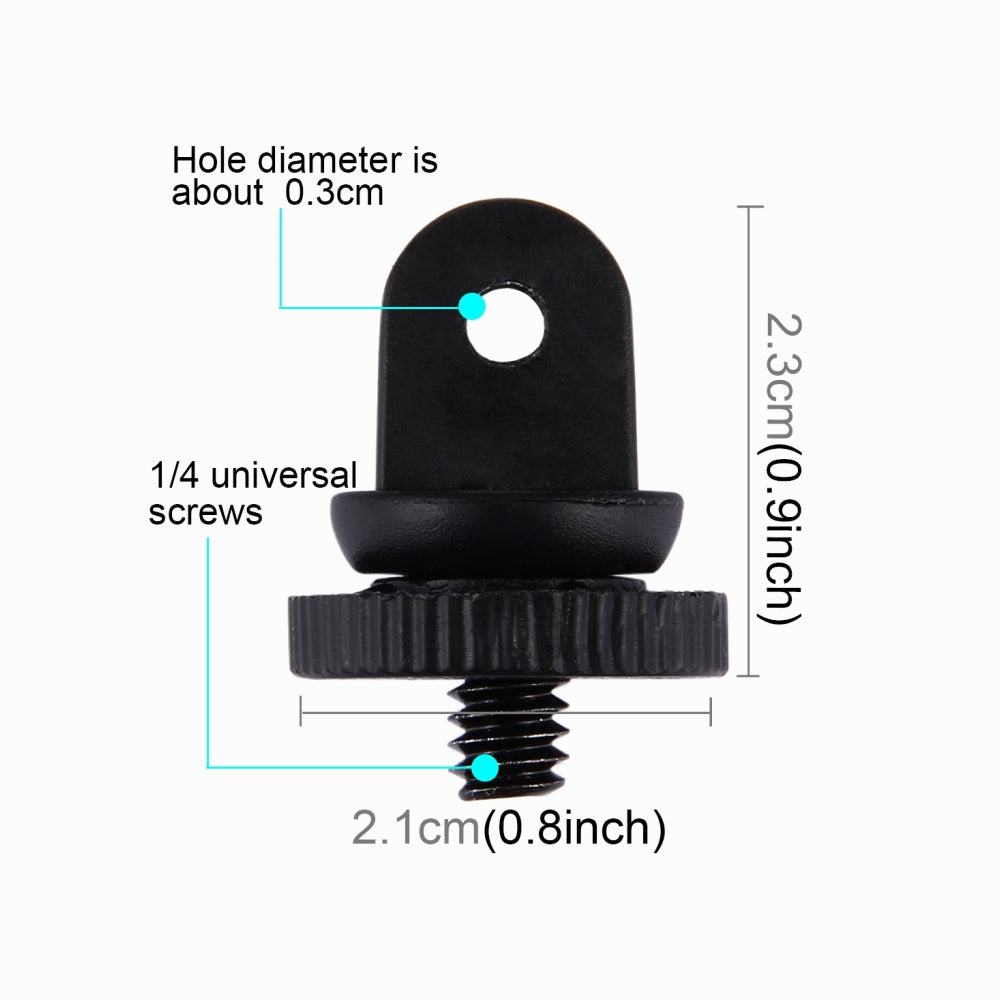 PULUZ Mini Size 1/4 inch Screw Tripod Mount Adapter for GoPro, Insta360, DJI and Other Action Cameras, 3.9mm Diameter Screw Hole, 2.2cm Diameter-PU212