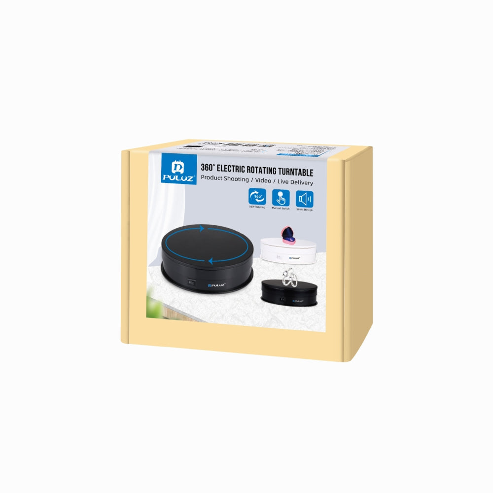 PULUZ 15cm USB Electric Rotating Turntable Display Stand Video Shooting Props Turntable for Photography, Load 1-5kg (Black)PU3048B