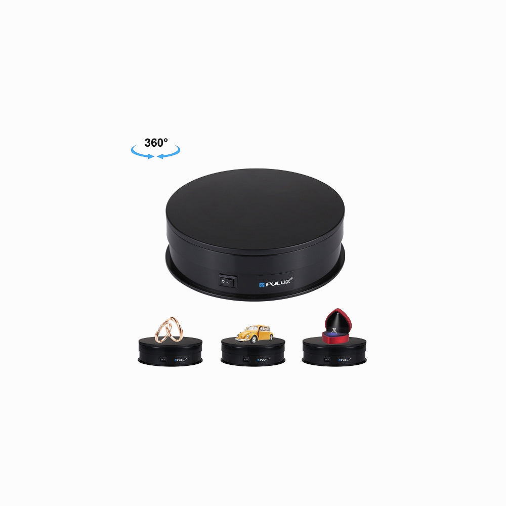 PULUZ 15cm USB Electric Rotating Turntable Display Stand Video Shooting Props Turntable for Photography, Load 1-5kg (Black)PU3048B