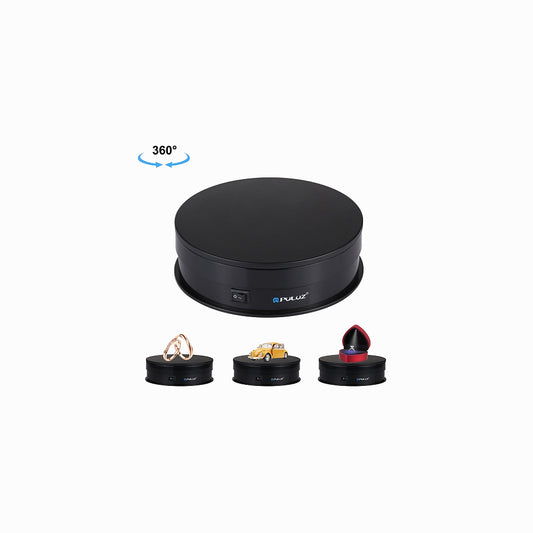 PULUZ 15cm USB Electric Rotating Turntable Display Stand Video Shooting Props Turntable for Photography, Load 1-5kg (Black)PU3048B