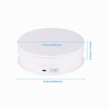 PULUZ 15cm USB Electric Rotating Turntable Display Stand Video Shooting Props Turntable for Photography, Load 1-5kg (White)PU3048W