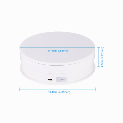 PULUZ 15cm USB Electric Rotating Turntable Display Stand Video Shooting Props Turntable for Photography, Load 1-5kg (White)PU3048W