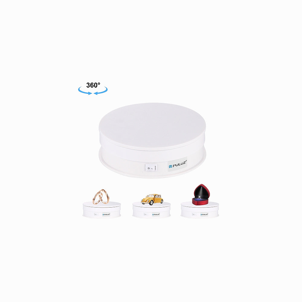 PULUZ 15cm USB Electric Rotating Turntable Display Stand Video Shooting Props Turntable for Photography, Load 1-5kg (White)PU3048W