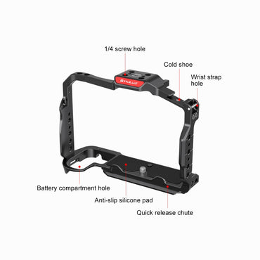 Nikon Z6III / Z6II PULUZ Metal Camera Cage Stabilizer Rig (Black)-PU3129B