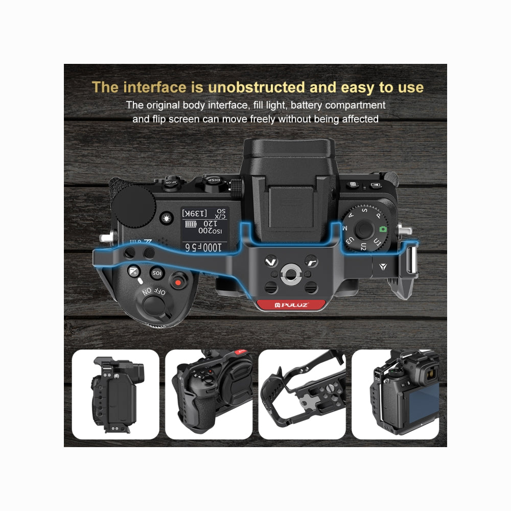 Nikon Z6III / Z6II PULUZ Metal Camera Cage Stabilizer Rig (Black)-PU3129B