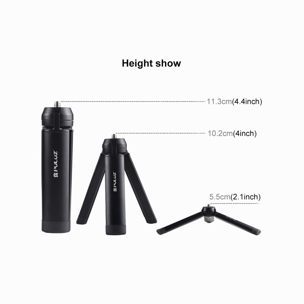 PULUZ Mini Pocket Metal Desktop Tripod Mount with 1/4-inch Screw for DSLR & Digital Cameras, Load: 10kg-PU385
