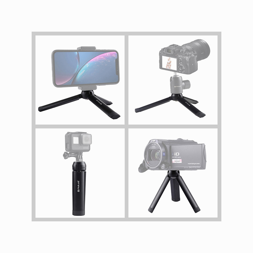 PULUZ Mini Pocket Metal Desktop Tripod Mount with 1/4-inch Screw for DSLR & Digital Cameras, Load: 10kg-PU385