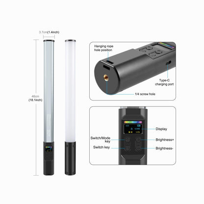 PULUZ 132 LEDs Photo Handheld Stick Light Full Color RGB Fill Light-PU4140