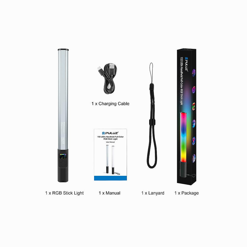 PULUZ 132 LEDs Photo Handheld Stick Light Full Color RGB Fill Light-PU4140