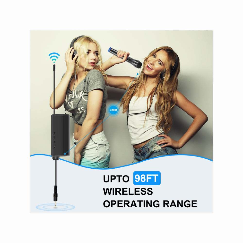 PULUZ UHF Wireless Dynamic Microphone with LED Display (Black)-PU628B