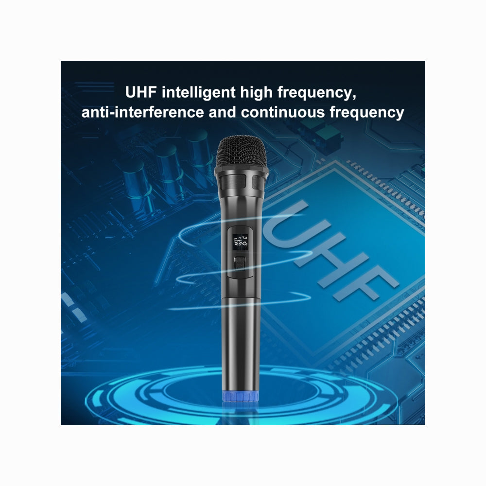 PULUZ UHF Wireless Dynamic Microphone with LED Display (Black)-PU628B