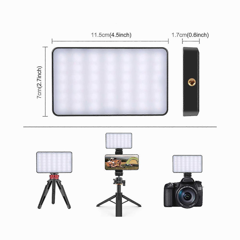 PULUZ Pocket 140 LEDs RGB Full Color Beauty Fill Light Handheld Photography LED Light (Black)-PU658B