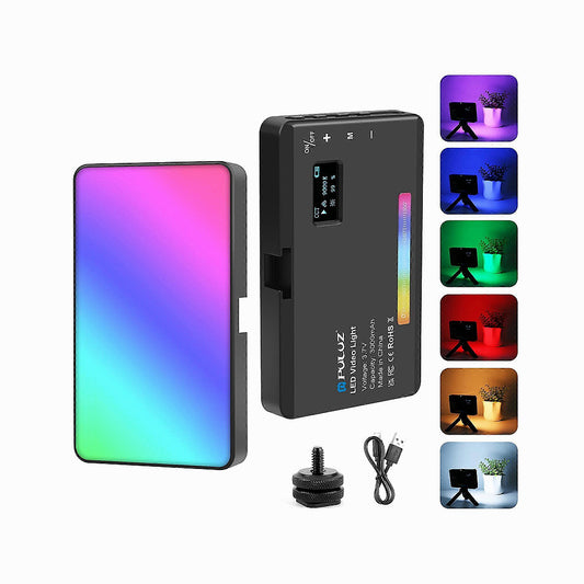 PULUZ Pocket 140 LEDs RGB Full Color Beauty Fill Light Handheld Photography LED Light (Black)-PU658B