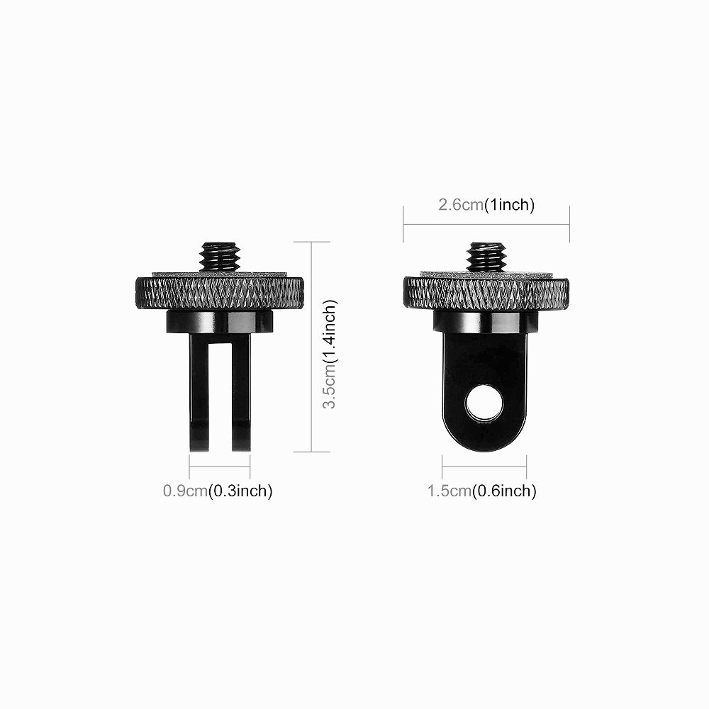 PULUZ 1/4 inch Screw Metal Tripod Mount Action Camera Adapter (Black)-PU705B