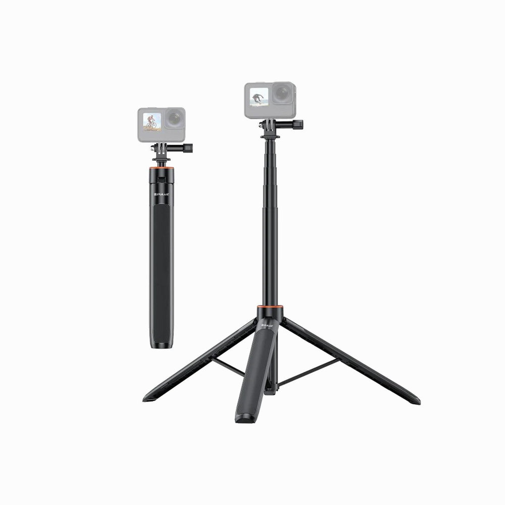 PULUZ 1.4m Action Camera Selfie Stick Tripod Vlog Live Streaming Holder (Black)-PU731B