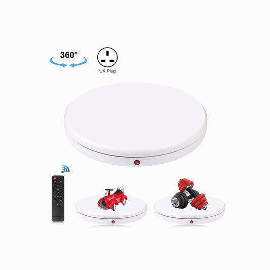 PULUZ 45cm Remote Control Adjusting Speed Rotating Turntable Display Stand, White, Load 100kg (UK Plug)-PU3146UK