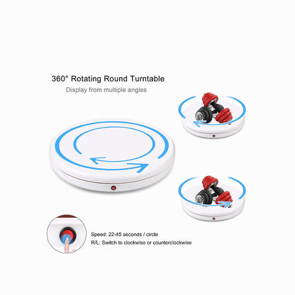 PULUZ 45cm Remote Control Adjusting Speed Rotating Turntable Display Stand, White, Load 100kg (UK Plug)-PU3146UK