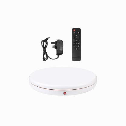 PULUZ 45cm Remote Control Adjusting Speed Rotating Turntable Display Stand, White, Load 100kg (UK Plug)-PU3146UK