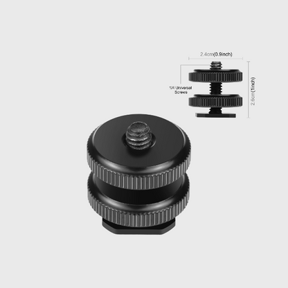 PULUZ Hot Shoe 1/4-inch Screw Adapter with Double Nut-PU210