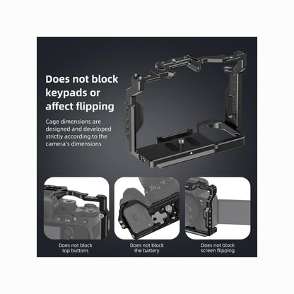 PULUZ Metal Camera Cage Stabilizer Rig for Sony A7 IV / ILCE-7M4 / A7M4 / A7M3 / A7R3 / A7R III / A7R5(Black)-PU3105B