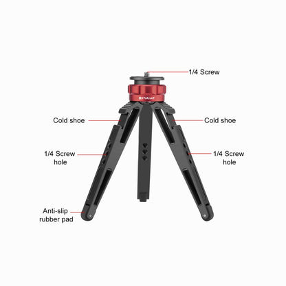 PULUZ Desktop Vlogging Live Tripod Holder with Cold Shoe Bases for DSLR & Digital Cameras, Adjustable Height: 7.5-14.5cm-PU3070GT