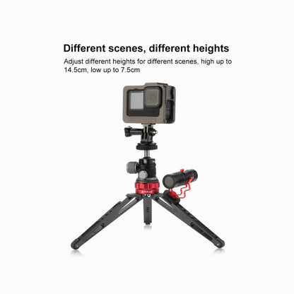 PULUZ Desktop Vlogging Live Tripod Holder with Cold Shoe Bases for DSLR & Digital Cameras, Adjustable Height: 7.5-14.5cm-PU3070GT
