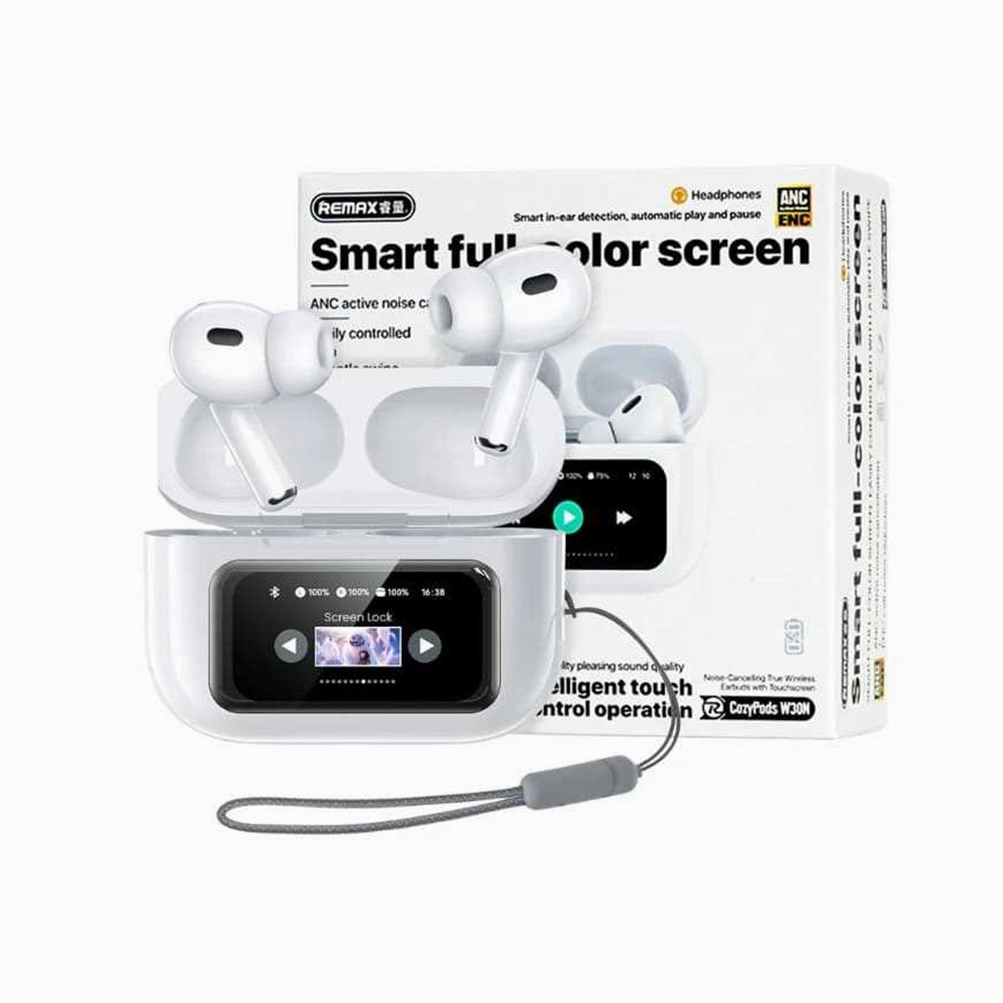 REMAX Noise-Cancelling True Wireless Earbuds with Touchscreen CozyPods W30N