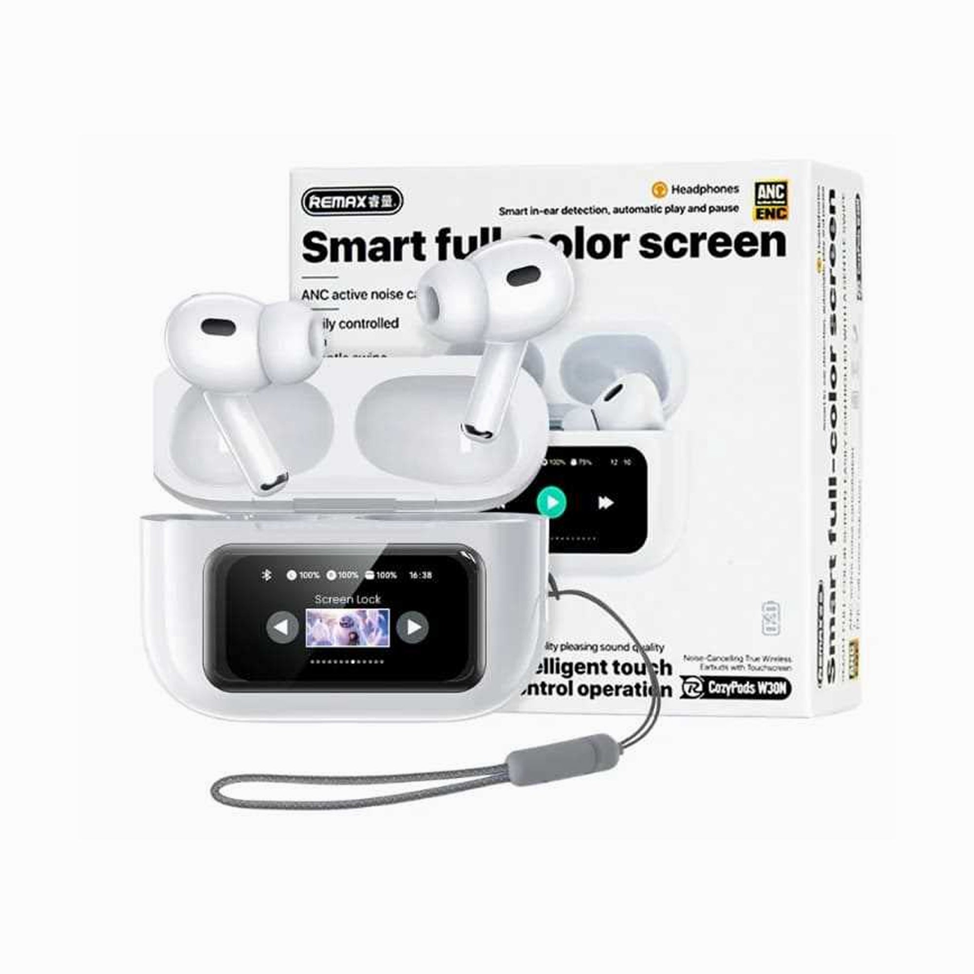 REMAX Noise-Cancelling True Wireless Earbuds with Touchscreen CozyPods W30N