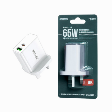 REMAX RP-U125 65W GaN Fast Charger (USB & Type-C)