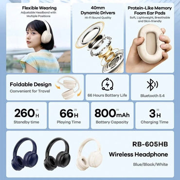 REMAX Wireless Headphones RB-605HB Black