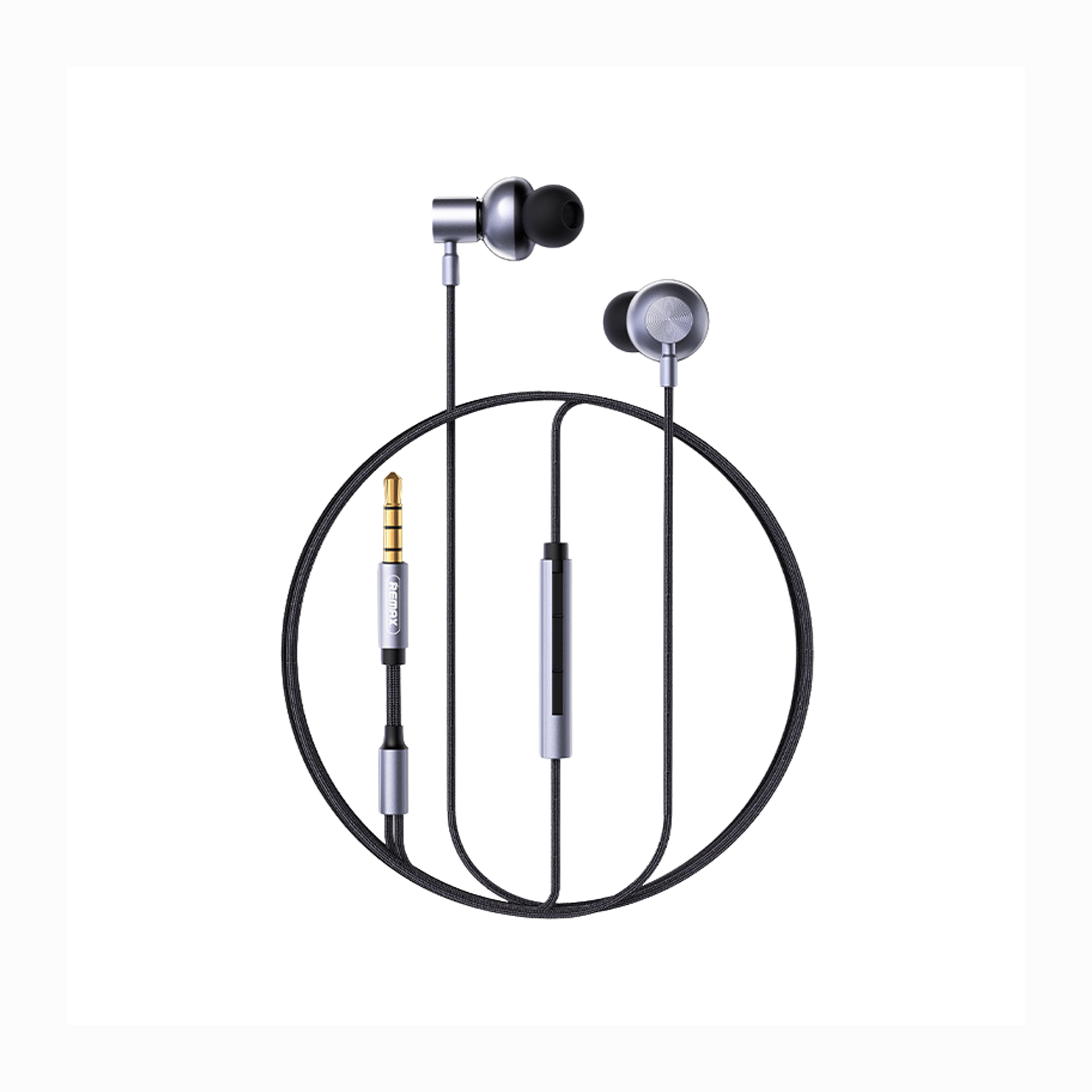 REMAX Metal Braided Wired Earphone for Music & Call RM-730 Tarnish