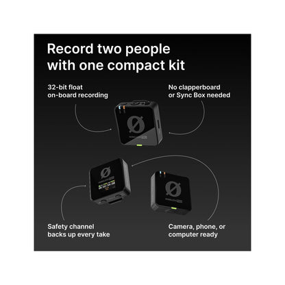 RODE Wireless PRO 2-Person Clip-On Wireless Microphone System/Recorder with Lavaliers (2.4 GHz)
