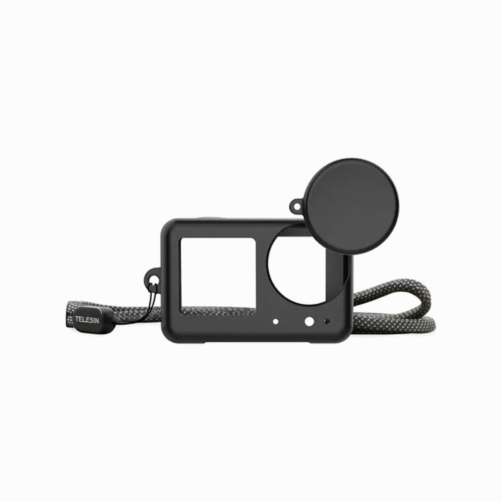 TELESIN Silicone Protective Case with Lens Cap for DJI Osmo Action 3/4 - S6-PTC-06-TDJ - Black