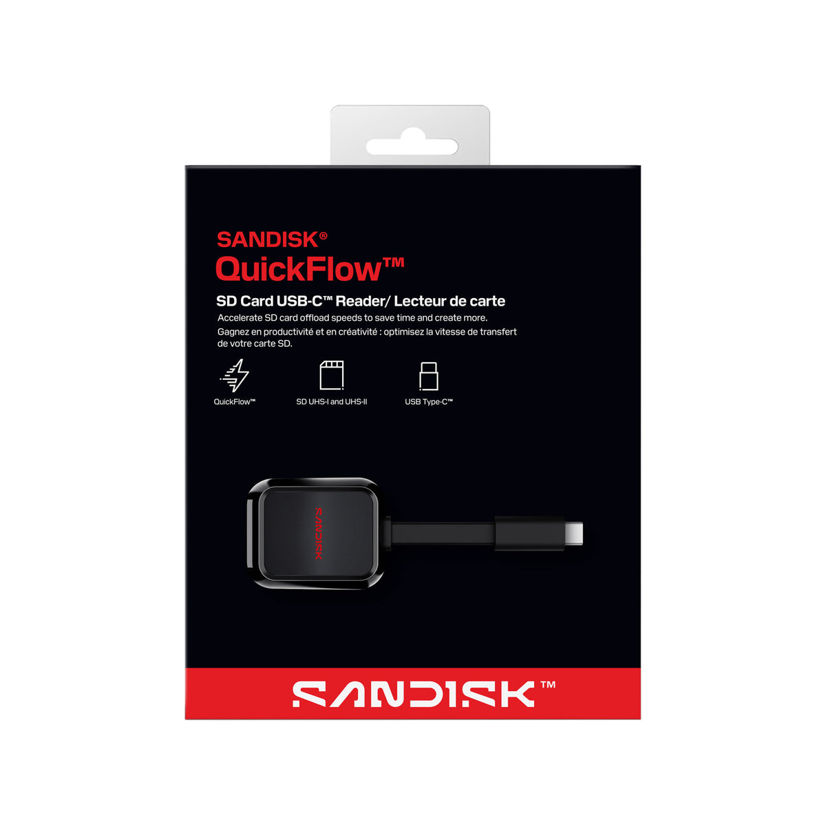 SANDISK QuickFlow UHS-I SD Card Reader with USB-C-SDDR-C751-GNANN