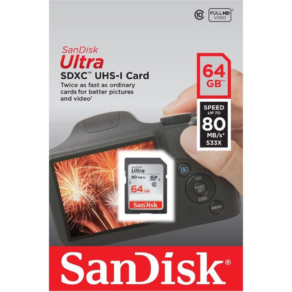 SANDISK ULTRA 64GB 80MB/S SDXC UHS-1 CARD