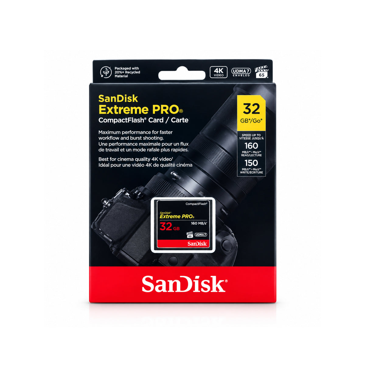 SanDisk 64GB 160MB/S Extreme PRO CompactFlash Memory Card – UDMA 7