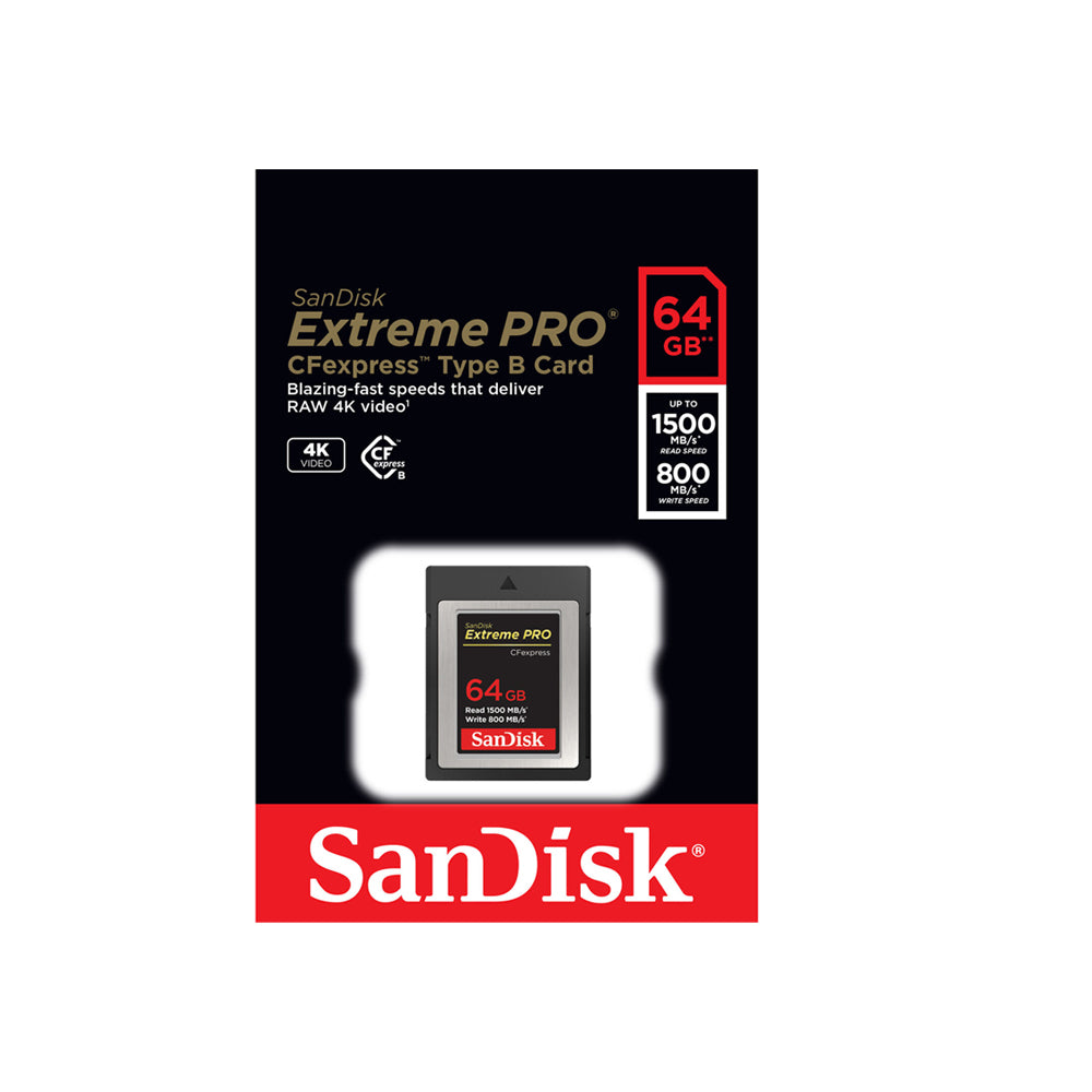SANDISK EXTREME PRO 64GB 1500/800MB/S CFEXPRESS TYPE B CARD