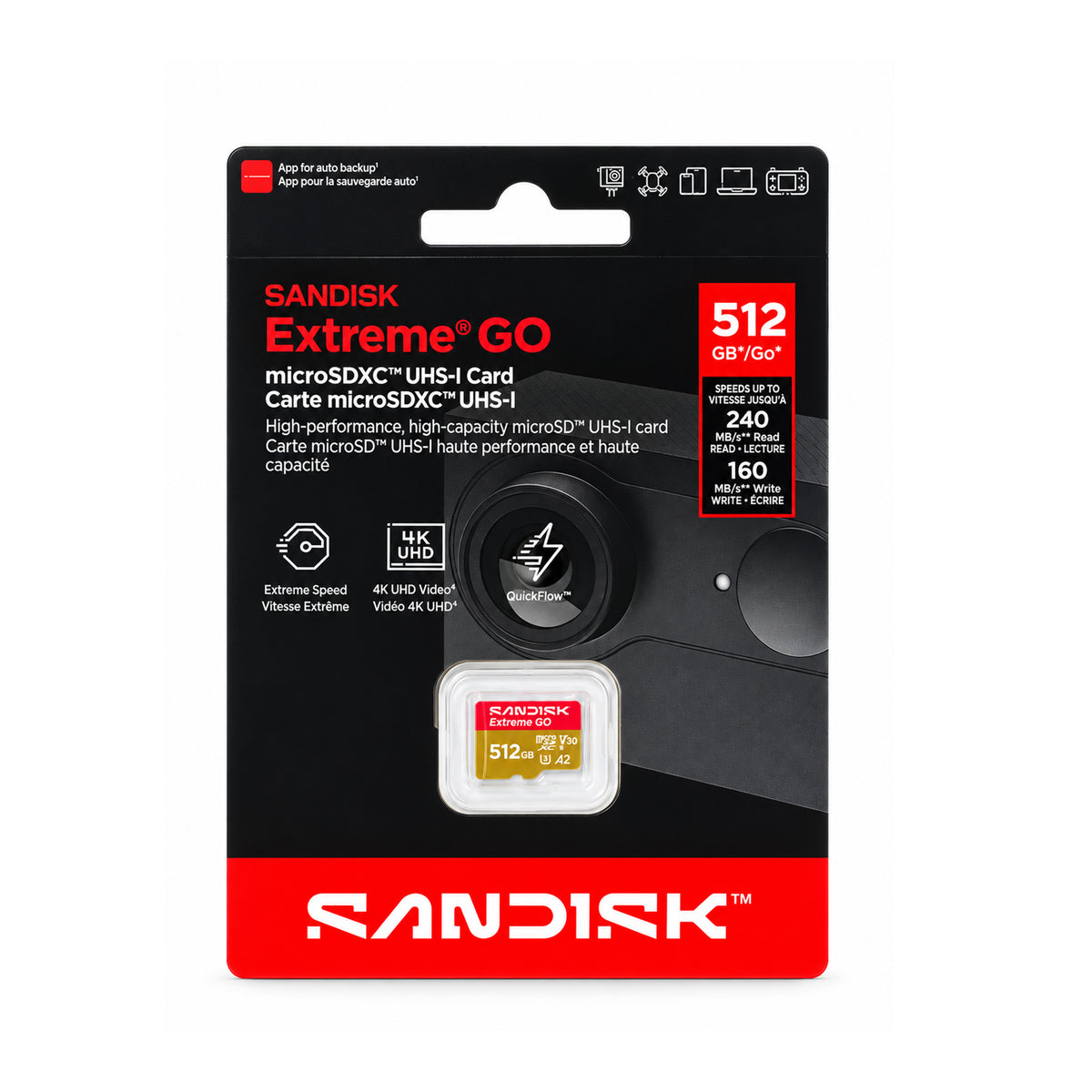 SanDisk 512GB Extreme GO microSDXC UHS-I Memory Card-240MB/s
