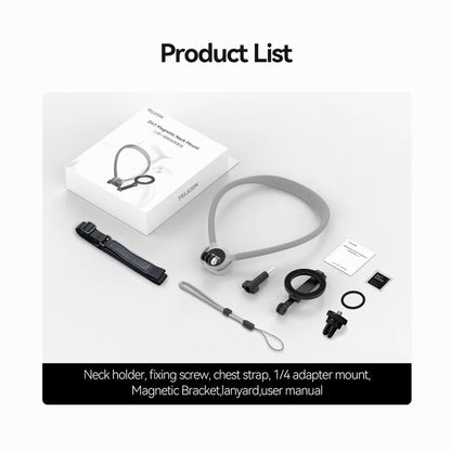 TELESIN 2in 1 Magnetic NECK Mount for Action Camera SE 2.0(P2-HNB-02)