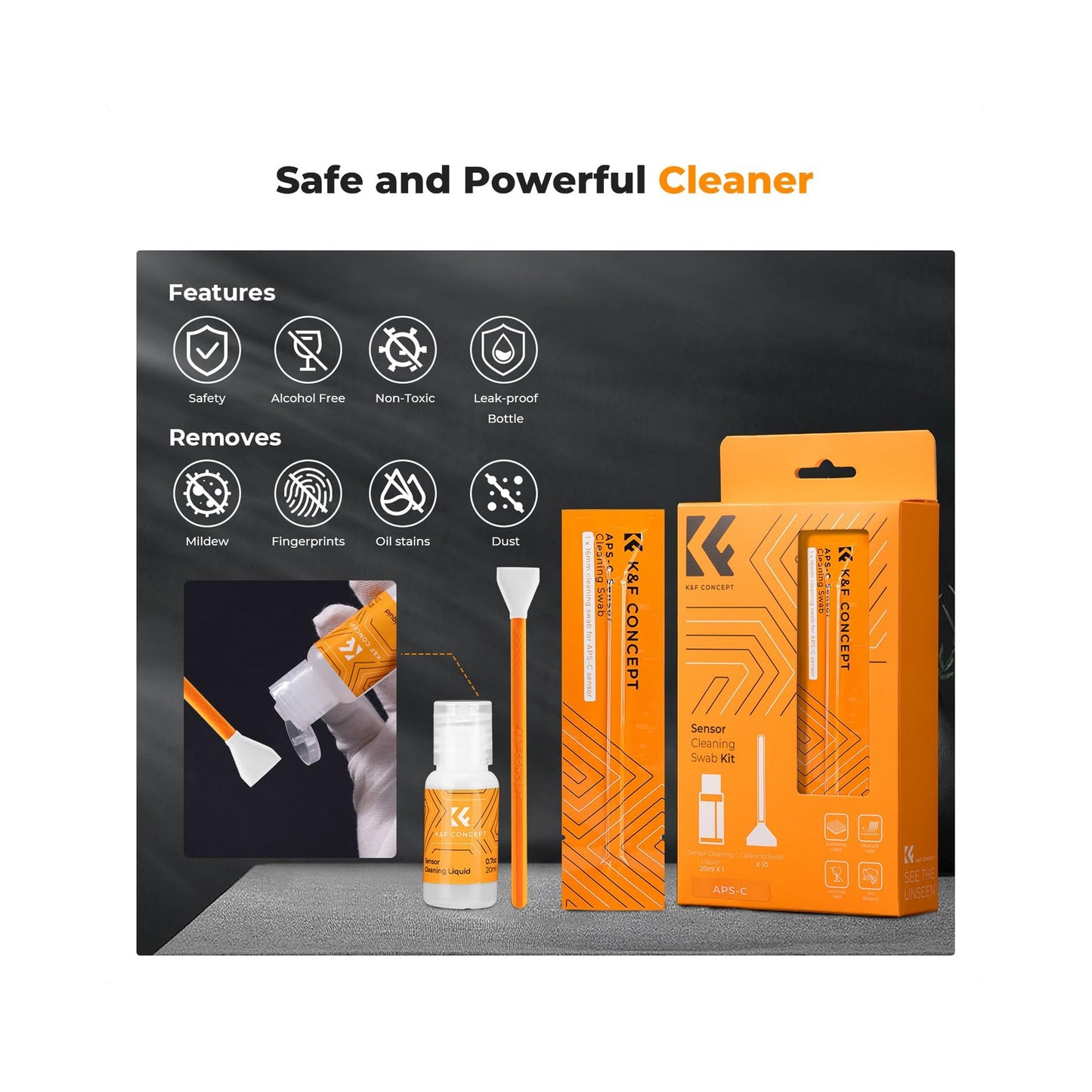 K&F APS-C SENSOR CLEANING SWAB WITH LENS CLEANER(SKU1616A)